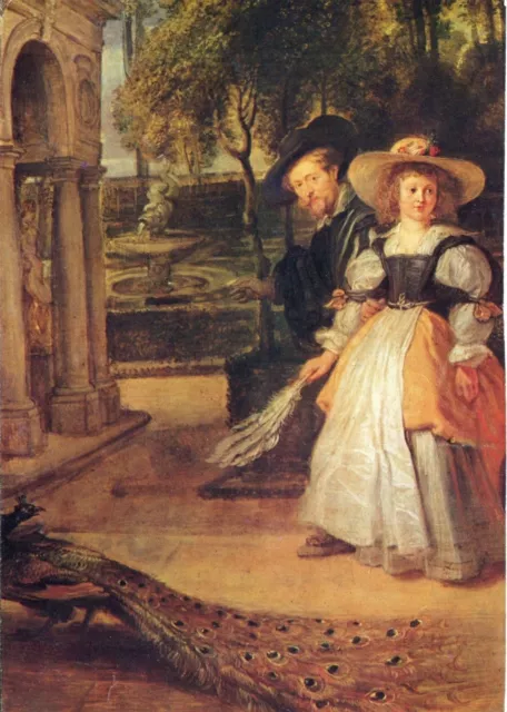 Alte Kunstpostkarte - Peter Paul Rubens - Rubens und seine zweite Frau im Garten