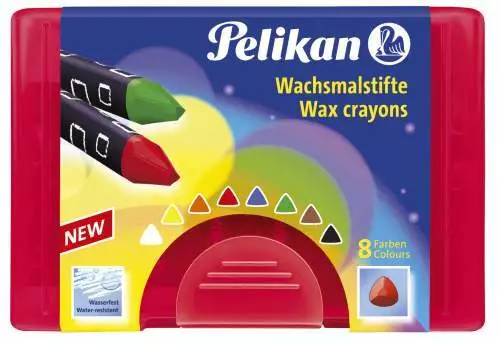 Pelikan 722942 Wachsmaler dick 665/8 Farben dreieckig wasserfest Wachsmalstift