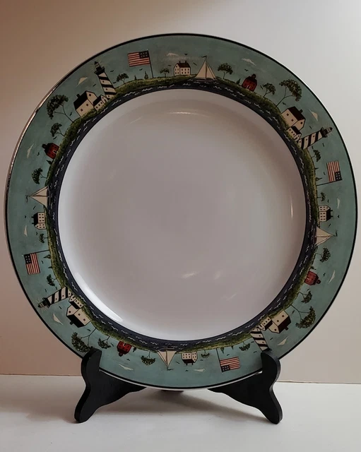 COASTAL BREEZE  WARREN KIMBLE 12" Serving  Plate LARGE Lighthouse 1998 Sakura