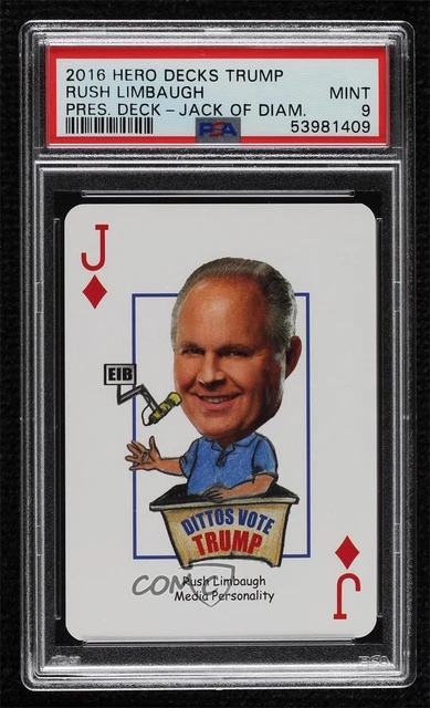 2016 Hero Decks Vote Trump Playing Cards Rush Limbaugh #JD PSA 9 MINT yl8