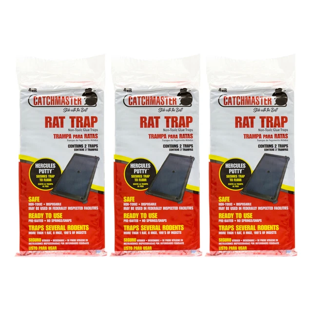 Rat Glue Trap ( 6 Traps  ) Rat Mouse Lizard Snake Glue Traps Catchmaster 48R