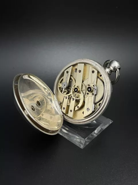 Taschenuhr Schlüsselaufzug „Bertsche Fils“ 46mm Silber