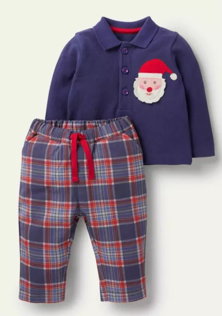 Boden Baby Boys Christmas Navy Santa Outfit Age 3-6 Months *BNWT*