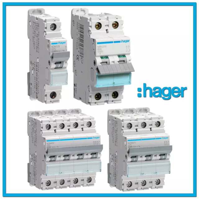 Hager Leitungsschutzschalter Sicherungsautomat NCN NBN NDN 1/2/3/4 polig HAGER