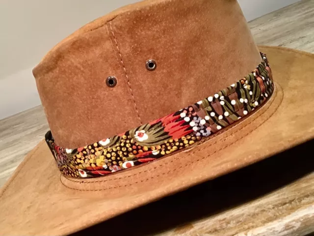 Aboriginal  Hat band for all hats  Australian made adjustable classy look