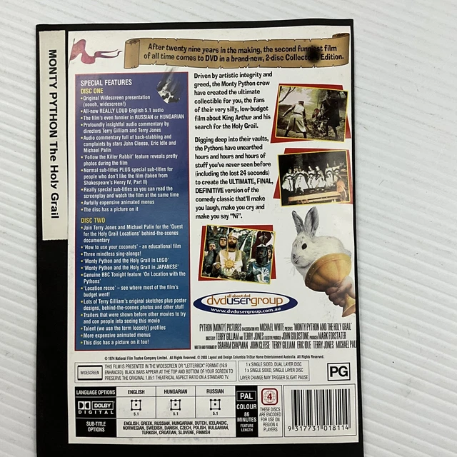 3 X MONTY Python Dvd Life of Brian Holy Grail Meaning of Life Region 4 ...