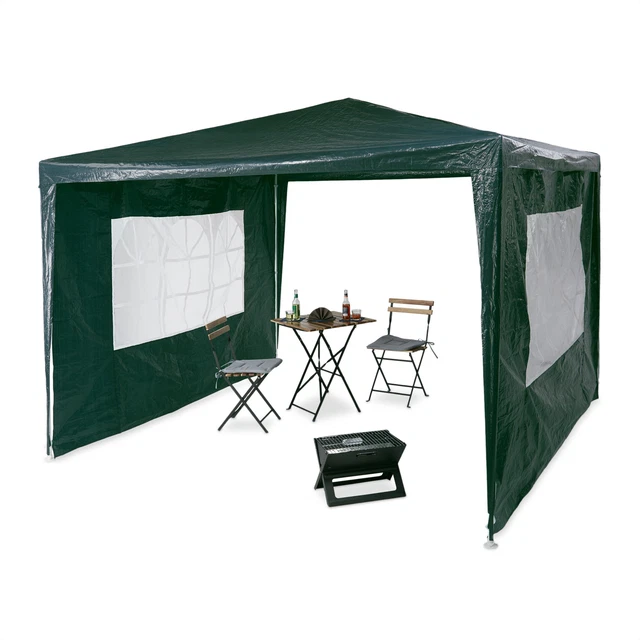 PAVILLON 3X3 GARTENPAVILLON Partyzelt wasserabweisend leicht Festzelt