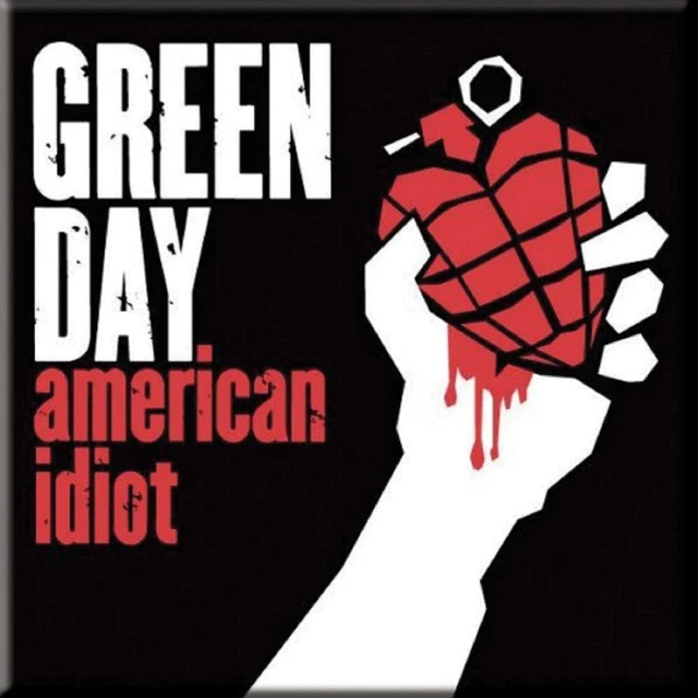 Magnete frigorifero Green Day American Idiot nuovo ufficiale 76 mm x 76 mm