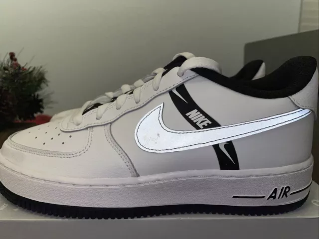 NIKE AIR FORCE 1 LOW LV8 GS WHITE BLACK GAME ROYAL BLUE DO3809-100 SIZE  6.5y NEW