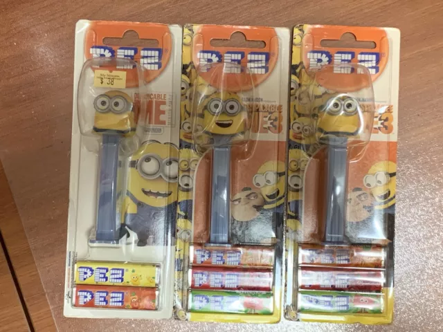 Despicable Me 3 Minions Bob Collectible Lot Of 3 Pez Candy W/Dispensers New