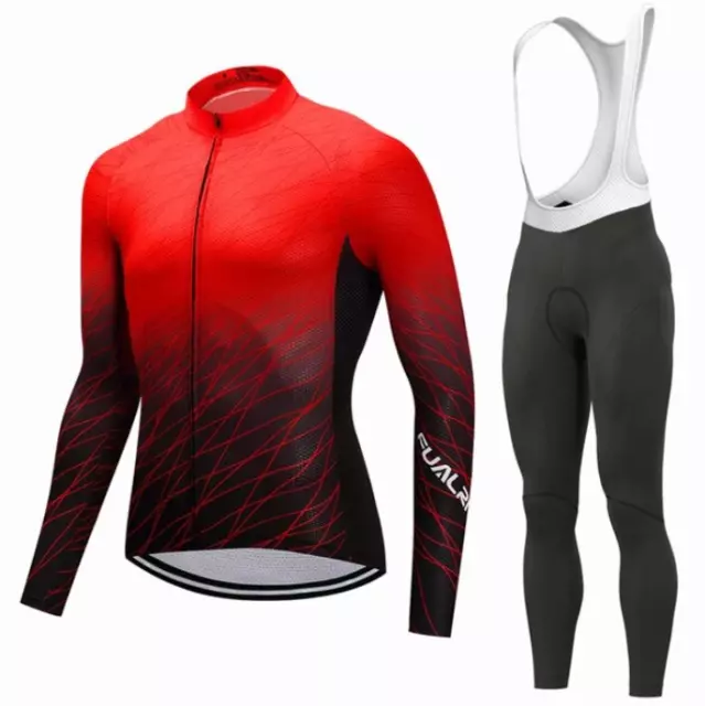 Completo da Ciclismo Invernale con Maglia e Pantaloni Termici Imbottiti per MTB