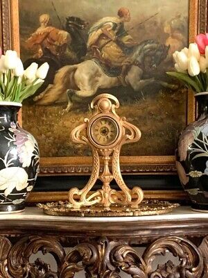 French Style Clock  Brass Numbered Wind Up Clock With Golden Finish Great