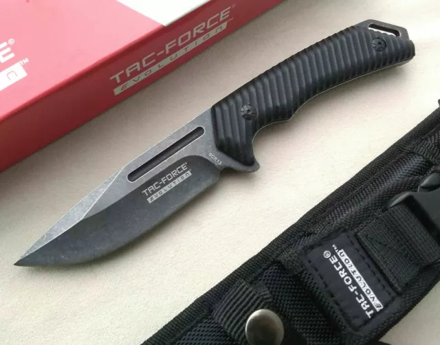 HORIZONTAL CONCEAL CARRY 4mm Thick Fixed Blade Knife Stonewash G10 ...