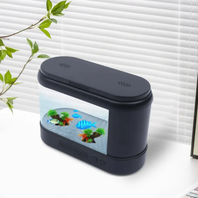 Free-standing 1-Gallon Mini Desktop Fish Tank Aquarium Kit w/ LED Lighting USA
