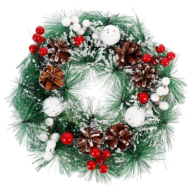 Corona de Adviento puerta colgante decoración del hogar corona de Navidad PVC