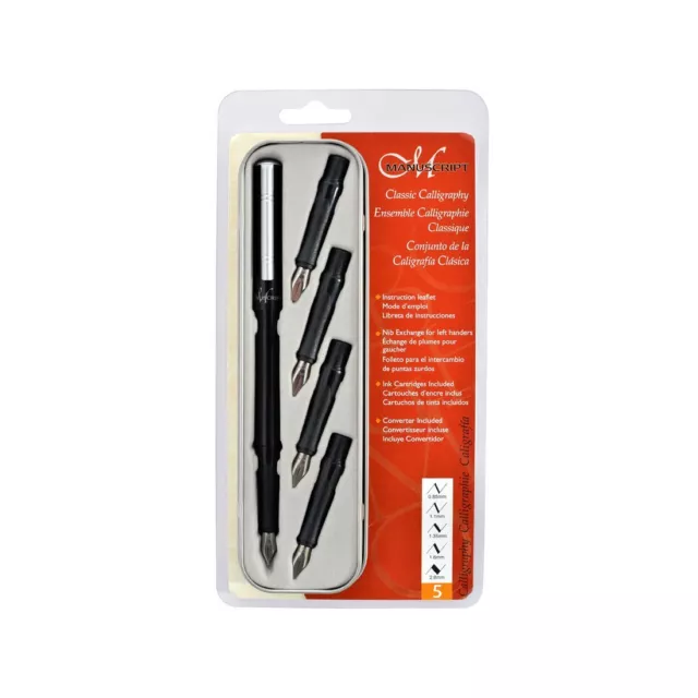 Manuscript Classic Calligraphy Pen Set - 5 Nibs - Left Handed - ( 1185L )