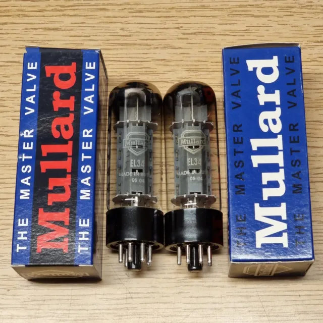 EL34 x2 MULLARD RE-ISSUE PAIR NEW STOCK MATCHED AND AVO TESTED From Icon Audio