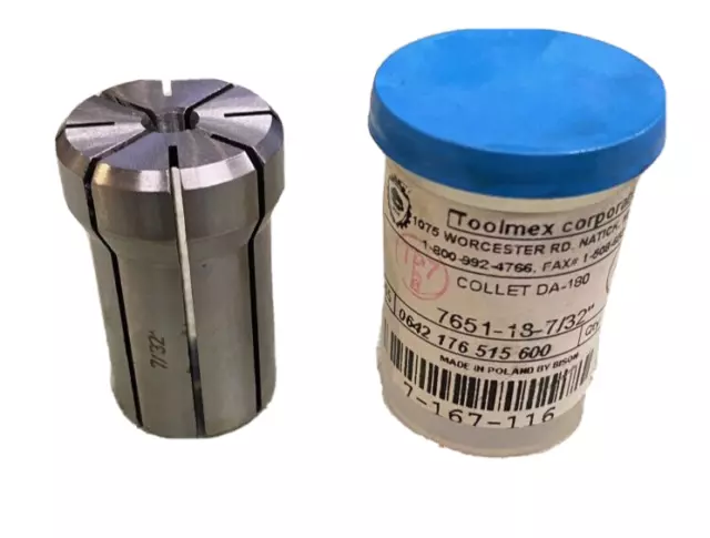 New Toolmex DA 180 7/32" (.218") Double Angle Collet 7-167-116
