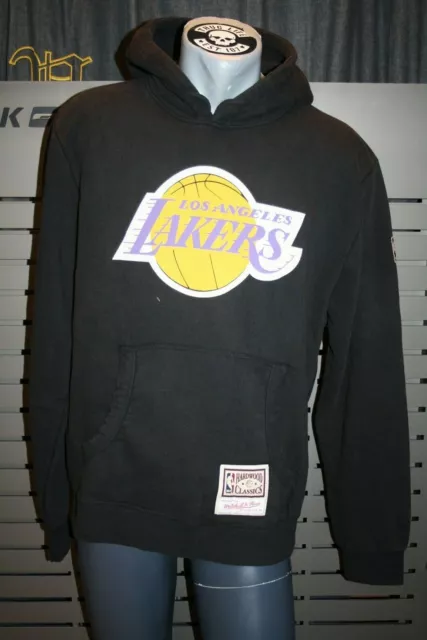 Mitchell E Ness Felpa con Cappuccio Logo Los Angeles Lakers Nero Nuovo