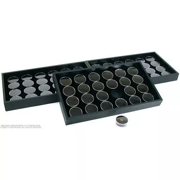 72 Gem Jars Black Foam Display Stackable Showcase Tray 14 3/4" x 8 1/4"