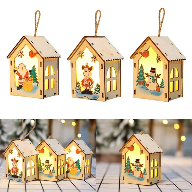 Mini adorno navideño seguro y duradero casas de pueblo navideñas casa pequeña