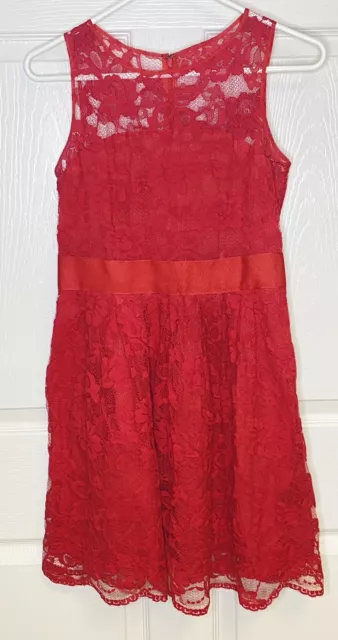 BB Dakota When The Night Comes Floral Red Lace Dress ModCloth Valentines Size 6