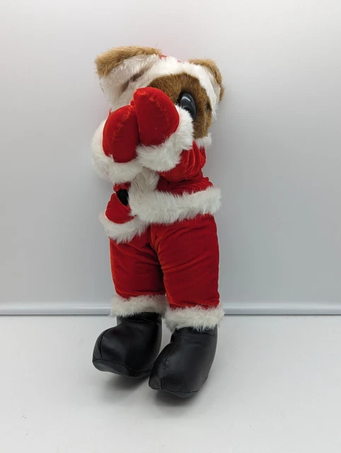 Vintage 1984 Bear Buddies 14" Plush Koala Hugger Real Fur Ears With Santa Suit