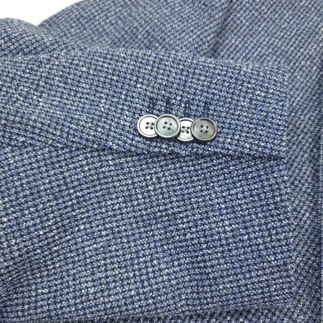 HUGO BOSS Janson Micro Boucle Regular Fit Sport Coat Textured Blue Mens Size 38R 3