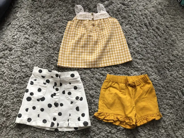 Matalan / Tu Girls Top Skirt & Shorts Bundle Age 2-3 Years