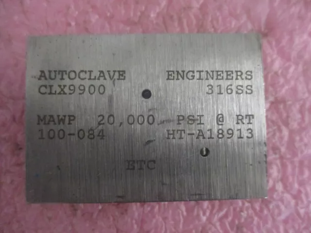 Autoclave Engineers Model: CLX9900 Medium Pressure Tee. 20,000 MAWP. 316SS