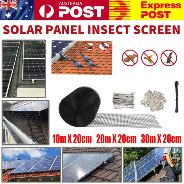 30m Solar Panel Bird Proofing KIT Stainless Steel Mesh & 120 Aluminium Fasteners