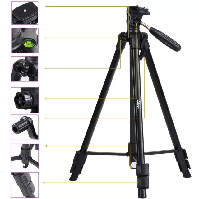 Albott Tripod 55" 140cm Lightweight Travel DSLR Camera Phone Tripod & Case - New 2