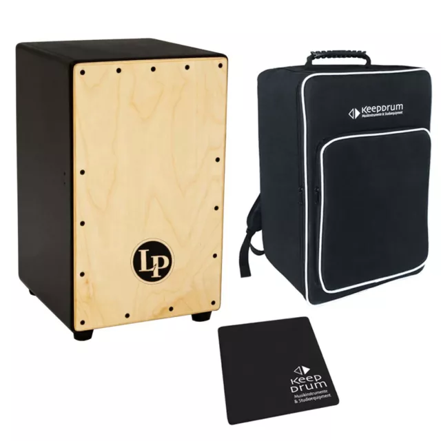 LP Latin Percussion LP1426 Adjustable Cajon + keepdrum Gig Bag + Pad CP-01