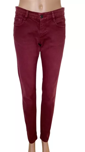 JEANS SLIM FEMME comptoir des cotonniers Bordeaux T 36 EUR 17 99