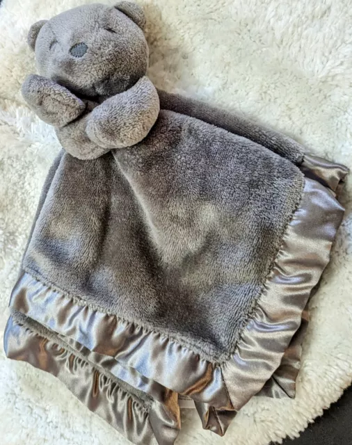 Carter's Gray Teddy Bear Baby Security Blanket Lovey Nunu Plush Toy Unisex