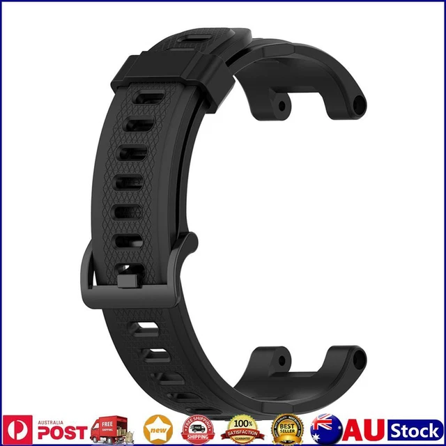 Silicone Watch Strap Band for Huami Amazfit T-Rex Pro/Amazfit T-Rex (Black)