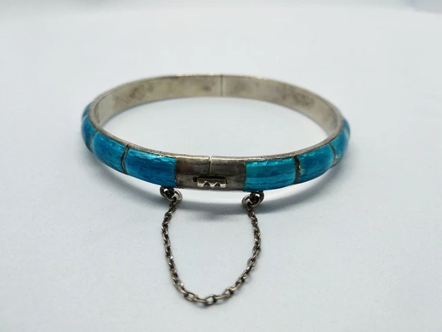 Ancien bracelet en argent et émail chinois - Montres & Bijoux
