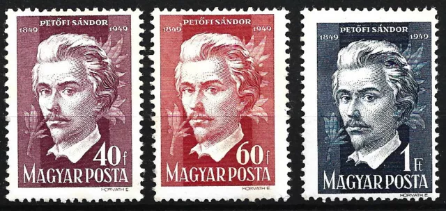 Ungarn - 100. Todestag von Sándor Petőfi Satz postfrisch 1949 Mi. 1045-1047