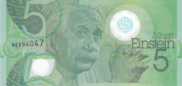 TESTNOTE POLYMER Test Note De La Rue UK - Einstein - light green intaglio UNC