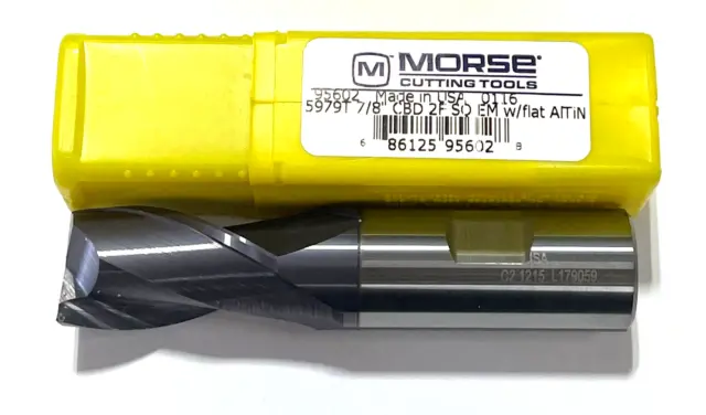 Morse 7/8" Carbide End Mill AlTiN Coating 2 Flute USA Made