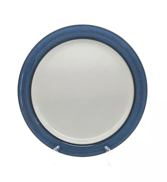 Denby Boston Dinner Plate Blue Rimmed Brown Edge 10 3/8" - Discontinued