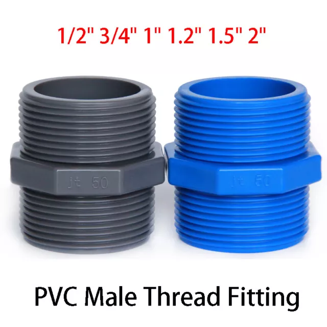 PVC Nipple Bsp Male Threaded Pressure Fittings Water Pipe Fitting 1/2" 3/4"~2"