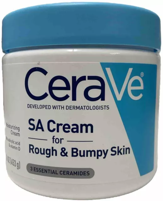 Crema corporal hidratante CeraVe SA para piel áspera y llena de baches 16 oz nueva #5039