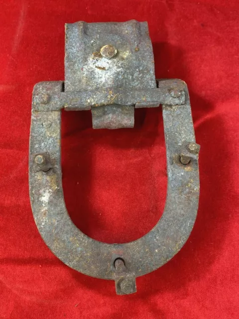 Antique C.1900 Horseshoe Barn Door Roller, Wheel Turns Easily, No Chips/Cracks