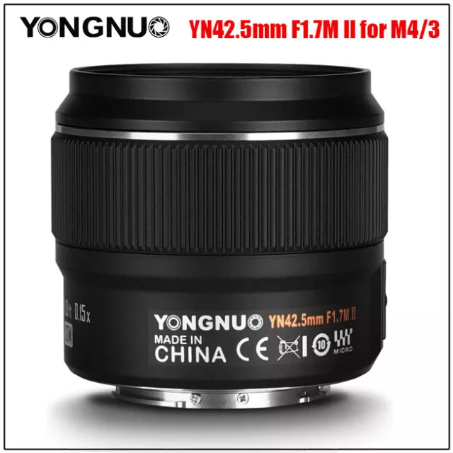 YONGNUO YN42.5mm F1.7M II Large Aperture AF/MF Standard Prime Lens fr M4/3 Mount