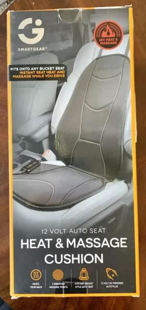SmartGear Heat & Massage Car Seat Cushion BRAND NEW 12 Volt DC Powered