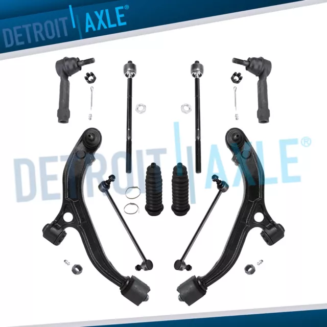 10pc Front Lower Control Arms Tie Rods Suspension Kit for 2001-03 Dodge Caravan