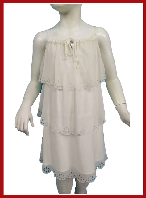 Patrizia Pepe abito per bambina 6/7 anni vestito da cerimonia bianco estivo girl
