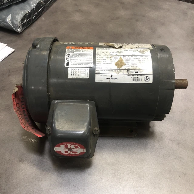 EMERSON ELECTRIC MOTOR Af34 2Hp 1.25Sf Ph3 Class F Rpm 1740 Nos 89.