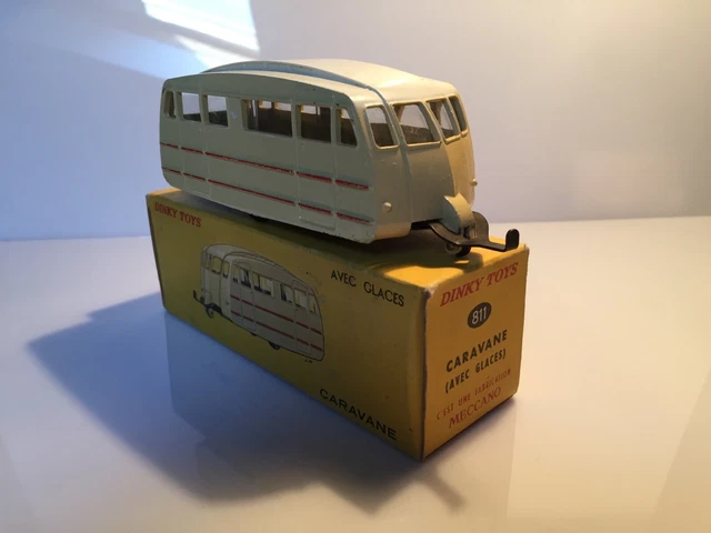 Dinky Toys F n° 811 caravane avec glaces version toit strié en